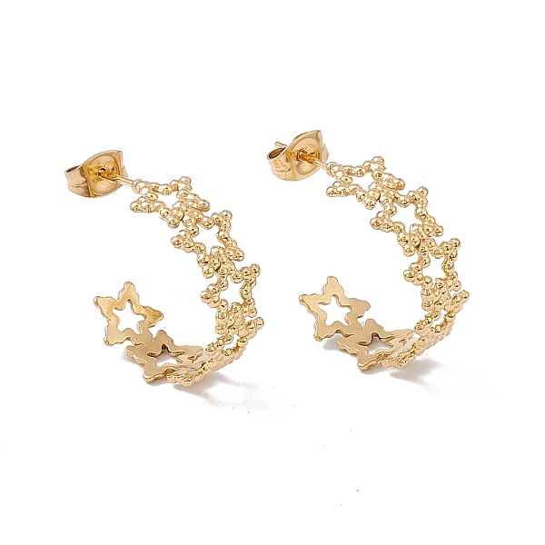 PandaHall Ion Plating(IP) 304 Stainless Steel Star Wrap Stud Earrings, Half Hoop Earrings for Women, Golden, 21x8mm, Pin: 0.8mm 304...
PandaHall Ion Plating(IP) 304 Stainless Steel Star Wrap Stud Earrings, Half Hoop Earrings for Women, Golden, 21x8mm, Pin: 0.8mm 304...