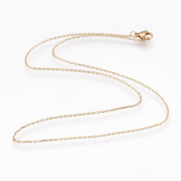 PandaHall 304 Stainless Steel Cable Chain Necklaces, with Lobster Claw Clasps, Golden, 16.9 inch(43cm), 1mm 304 Stainless Steel
PandaHall 304 Stainless Steel Cable Chain Necklaces, with Lobster Claw Clasps, Golden, 16.9 inch(43cm), 1mm 304 Stainless Steel