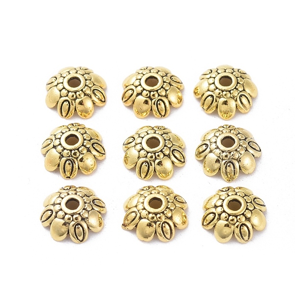 PandaHall Tibetan Style Alloy Bead Caps, Lead Free and Cadmium Free, Antique Golden, 9x3mm, Hole: 2mm Alloy
PandaHall Tibetan Style Alloy Bead Caps, Lead Free and Cadmium Free, Antique Golden, 9x3mm, Hole: 2mm Alloy