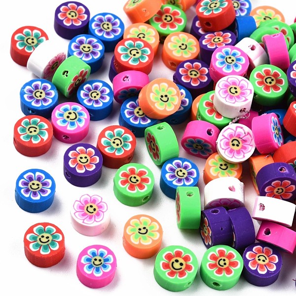PandaHall Handmade Polymer Clay Beads, Flat Round with Flower & Smiling Face, Mixed Color, 9.5x4.5mm, Hole: 1.5mm Polymer Clay Flat Round..., Multicolor
PandaHall Handmade Polymer Clay Beads, Flat Round with Flower & Smiling Face, Mixed Color, 9.5x4.5mm, Hole: 1.5mm Polymer Clay Flat Round..., Multicolor