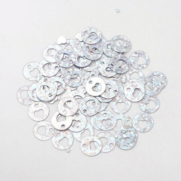 PandaHall Ornament Accessories Plastic Paillette/Sequins Charms, Flat Round with Heart, Silver, 8x0.1mm, Hole: 1.4mm Plastic Flat Round...
PandaHall Ornament Accessories Plastic Paillette/Sequins Charms, Flat Round with Heart, Silver, 8x0.1mm, Hole: 1.4mm Plastic Flat Round...