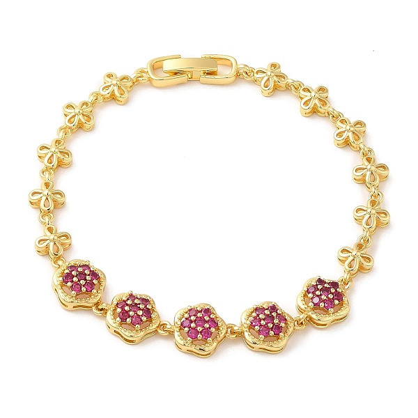 PandaHall Medium Violet Red Cubic Zirconia Flower Link Bracelet, Brass Bracelet, Lead Free & Cadmium Free, Real 18K Gold Plated, 7-1/2 inch...
PandaHall Medium Violet Red Cubic Zirconia Flower Link Bracelet, Brass Bracelet, Lead Free & Cadmium Free, Real 18K Gold Plated, 7-1/2 inch...