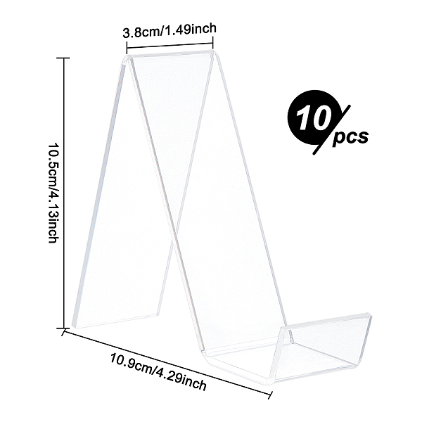 PandaHall Fingerinspire Transparent Acrylic Display Stands, Clear, 10.9x3.8x10.5cm, 10pcs/set Acrylic Clear
PandaHall Fingerinspire Transparent Acrylic Display Stands, Clear, 10.9x3.8x10.5cm, 10pcs/set Acrylic Clear