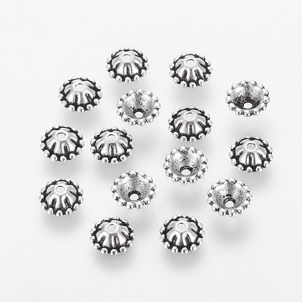 PandaHall Tibetan Style Alloy Bead Caps, Lead Free & Cadmium Free, Antique Silver, 8x3mm, Hole: 1mm Alloy
PandaHall Tibetan Style Alloy Bead Caps, Lead Free & Cadmium Free, Antique Silver, 8x3mm, Hole: 1mm Alloy