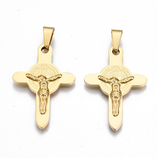 PandaHall 304 Stainless Steel Pendants, Crucifix Cross, for Easter, Real 18K Gold Plated, 31.5x21.5x3mm, Hole: 3.5x8mm 304 Stainless Steel...
PandaHall 304 Stainless Steel Pendants, Crucifix Cross, for Easter, Real 18K Gold Plated, 31.5x21.5x3mm, Hole: 3.5x8mm 304 Stainless Steel...
