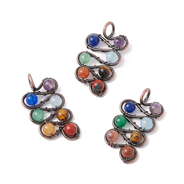 PandaHall Natural Mixed Stone Brass Pendants, Natural Dyed White Jade & Amethyst & Tiger Eye & Red Jasper, Large Hole Pendants, Lead Free &...
PandaHall Natural Mixed Stone Brass Pendants, Natural Dyed White Jade & Amethyst & Tiger Eye & Red Jasper, Large Hole Pendants, Lead Free &...