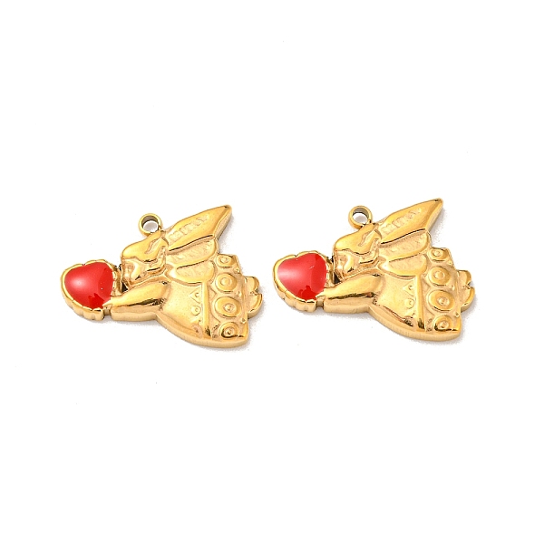 PandaHall 304 Stainless Steel Enamel Charms, Angel with Heart Charm, Real 14K Gold Plated, 12.5x14.5x2mm, Hole: 1.2mm Stainless Steel+Enamel..., Red
PandaHall 304 Stainless Steel Enamel Charms, Angel with Heart Charm, Real 14K Gold Plated, 12.5x14.5x2mm, Hole: 1.2mm Stainless Steel+Enamel..., Red