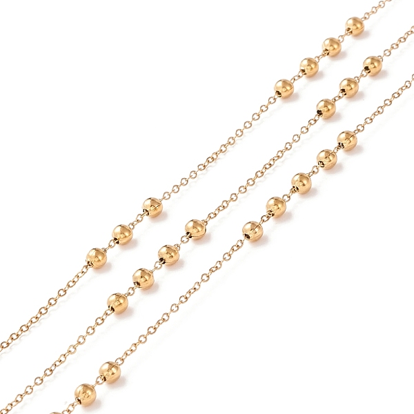 PandaHall Ion Plating(IP) 304 Stainless Steel Satellite Chains, Cable Chains with Round Beads, Soldered, with Spool, Golden, Link...
PandaHall Ion Plating(IP) 304 Stainless Steel Satellite Chains, Cable Chains with Round Beads, Soldered, with Spool, Golden, Link...