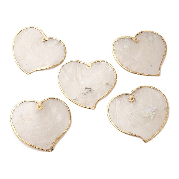 PandaHall Natural Capiz Shell Big Pendants, Heart Charms with Golden Tone Brass Edge, Valentine's Day, White, 55~55.5x58.5~60x1mm, Hole...
PandaHall Natural Capiz Shell Big Pendants, Heart Charms with Golden Tone Brass Edge, Valentine's Day, White, 55~55.5x58.5~60x1mm, Hole...