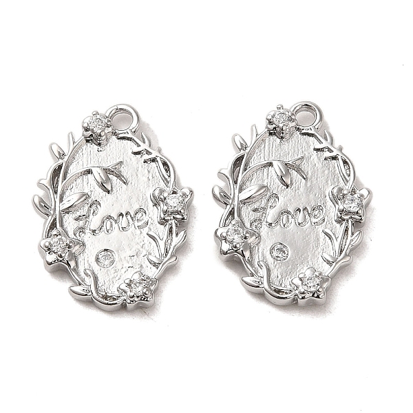 PandaHall Valentine's Day Brass Micro Pave Clear Cubic Zirconia Pendants, Oval with Flower and Word Love, Real Platinum Plated, 17x12.5x3mm...
PandaHall Valentine's Day Brass Micro Pave Clear Cubic Zirconia Pendants, Oval with Flower and Word Love, Real Platinum Plated, 17x12.5x3mm...