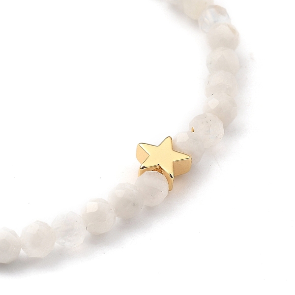 PandaHall Faceted Round Natural Rainbow Moonstone Stretch Beaded Bracelets, with Star Brass Beads, Inner Diameter: 5.5cm(2-1/8 inch) Rainbow...
PandaHall Faceted Round Natural Rainbow Moonstone Stretch Beaded Bracelets, with Star Brass Beads, Inner Diameter: 5.5cm(2-1/8 inch) Rainbow...