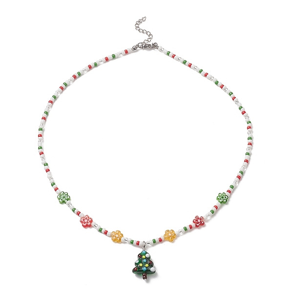PandaHall Christmas Tree Lampwork Pendant Necklace with Glass Seed Flower Chains for Women, Colorful, 17.72 inch(45cm) Lampwork Christmas...
PandaHall Christmas Tree Lampwork Pendant Necklace with Glass Seed Flower Chains for Women, Colorful, 17.72 inch(45cm) Lampwork Christmas...