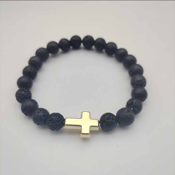 PandaHall Round Natural Lava Rock Beaded Stretch Bracelets, Golden Tone Cross Bracelets for Women Men Lava Rock
PandaHall Round Natural Lava Rock Beaded Stretch Bracelets, Golden Tone Cross Bracelets for Women Men Lava Rock