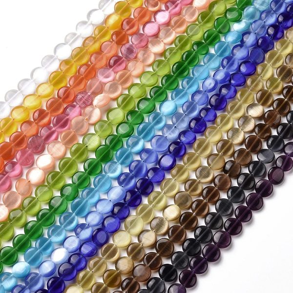 PandaHall Cat Eye Beads Strands, Flat Round, Mixed Color, 10x3.5mm, Hole: 0.9mm, about 38~39Pcs/strand, 14.57~14.76 inch(37~37.5cm) Glass..., Multicolor
PandaHall Cat Eye Beads Strands, Flat Round, Mixed Color, 10x3.5mm, Hole: 0.9mm, about 38~39Pcs/strand, 14.57~14.76 inch(37~37.5cm) Glass..., Multicolor