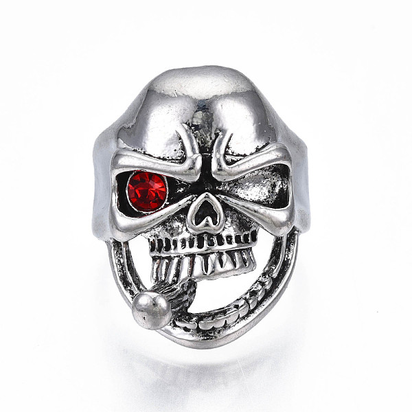 PandaHall Gothic Punk Skull with Cigarette Alloy Open Cuff Ring with Rhinestone for Men Women, Cadmium Free & Lead Free, Antique Silver..., Red
PandaHall Gothic Punk Skull with Cigarette Alloy Open Cuff Ring with Rhinestone for Men Women, Cadmium Free & Lead Free, Antique Silver..., Red