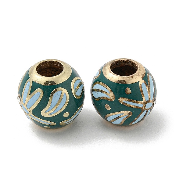 PandaHall Alloy Enamel European Beads, with Rhinestone, Large Hole Beads, Round with Flower, Golden, 13.5x13mm, Hole: 5mm Alloy..., Cyan
PandaHall Alloy Enamel European Beads, with Rhinestone, Large Hole Beads, Round with Flower, Golden, 13.5x13mm, Hole: 5mm Alloy..., Cyan
