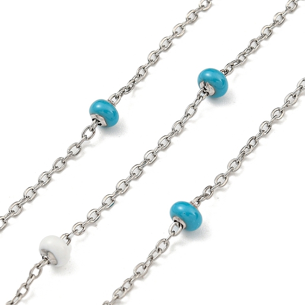 PandaHall 304 Stainless Steel Enamel Link Chains, Soldered, with Spool, Flat Round, Deep Sky Blue, 2x1.5x0.5mm 304 Stainless Steel
PandaHall 304 Stainless Steel Enamel Link Chains, Soldered, with Spool, Flat Round, Deep Sky Blue, 2x1.5x0.5mm 304 Stainless Steel