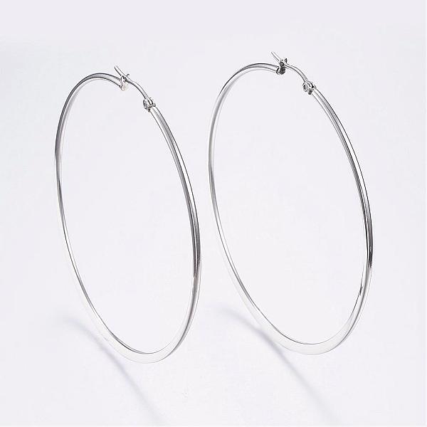 PandaHall 304 Stainless Steel Big Hoop Earrings, Hypoallergenic Earrings, Flat Ring Shape, Stainless Steel Color, 12 Gauge, 69~71x2mm, Pin...
PandaHall 304 Stainless Steel Big Hoop Earrings, Hypoallergenic Earrings, Flat Ring Shape, Stainless Steel Color, 12 Gauge, 69~71x2mm, Pin...