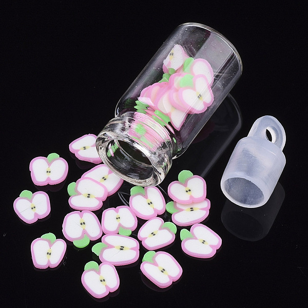 PandaHall Handmade Polymer Clay Nail Art Decoration Accessories, with Glass Wishing Bottle and CCB Plastic Bottle Stopper, Apple, Pearl Pink...
PandaHall Handmade Polymer Clay Nail Art Decoration Accessories, with Glass Wishing Bottle and CCB Plastic Bottle Stopper, Apple, Pearl Pink...