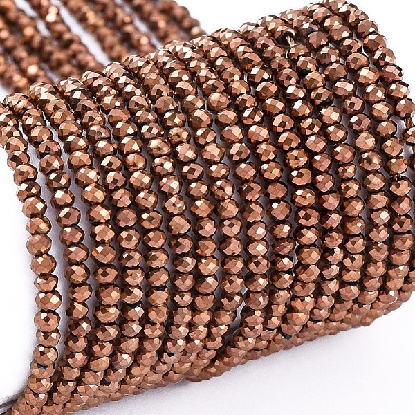 PandaHall Electroplate Glass Beads Strands, Full Plated, Faceted, Rondelle, Copper Plated, 2x1.5mm, Hole: 0.6mm, about 220~230pcs/Strand...
PandaHall Electroplate Glass Beads Strands, Full Plated, Faceted, Rondelle, Copper Plated, 2x1.5mm, Hole: 0.6mm, about 220~230pcs/Strand...