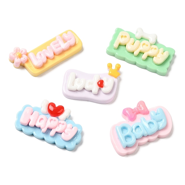 PandaHall Opaque Resin Cartoon Word Cabochons, Rectangle, Mixed Color, 19.5~23x30~39x6.5~7.5mm Resin Rectangle Multicolor
PandaHall Opaque Resin Cartoon Word Cabochons, Rectangle, Mixed Color, 19.5~23x30~39x6.5~7.5mm Resin Rectangle Multicolor