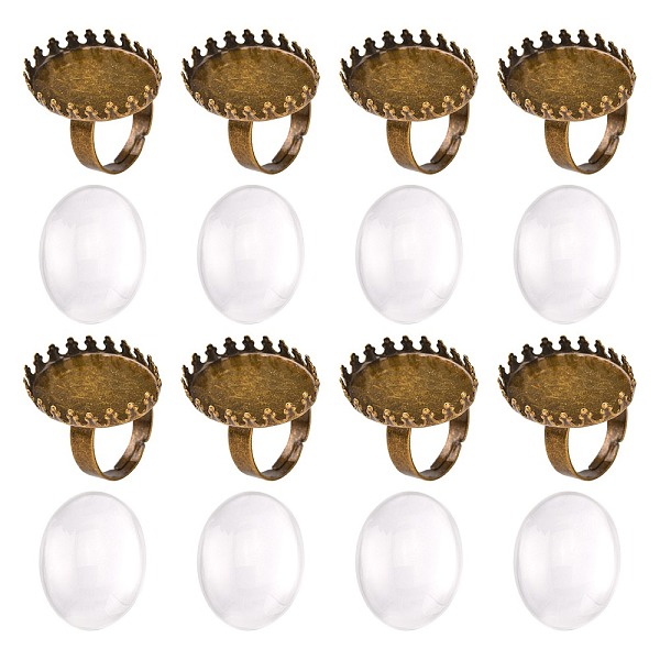 PandaHall DIY Antique Bronze Brass Pad Ring Making, with Oval Tray and Transparent Clear Glass Cabochons, Ring: 17mm, Glass: 18x25x5.4mm...
PandaHall DIY Antique Bronze Brass Pad Ring Making, with Oval Tray and Transparent Clear Glass Cabochons, Ring: 17mm, Glass: 18x25x5.4mm...
