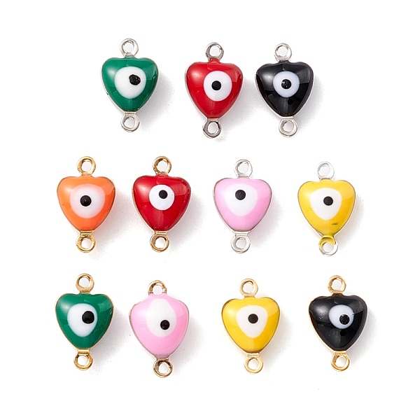 PandaHall Brass Enamel Connector Charms, Heart with Evil Eye, Mixed Color, 11x6.5x4mm, Hole: 1mm Brass+Enamel Heart Multicolor
PandaHall Brass Enamel Connector Charms, Heart with Evil Eye, Mixed Color, 11x6.5x4mm, Hole: 1mm Brass+Enamel Heart Multicolor