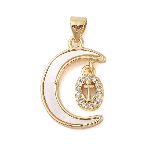 PandaHall Brass Micro Pave Clear Cubic Zirconia Pendant, with Shell, Moon, Real 18K Gold Plated, Anchor & Helm, 21.5x15x3mm, Hole: 4x3.5mm...
PandaHall Brass Micro Pave Clear Cubic Zirconia Pendant, with Shell, Moon, Real 18K Gold Plated, Anchor & Helm, 21.5x15x3mm, Hole: 4x3.5mm...