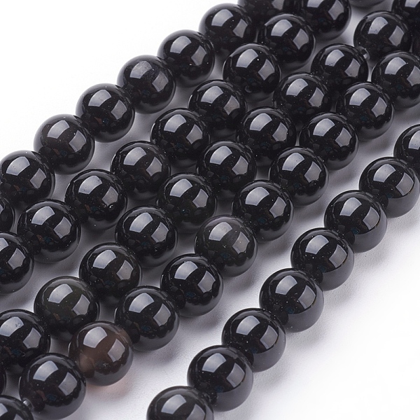 PandaHall Natural Obsidian Beads Strands, Round, Grade AA, Black And Colorful, 8mm Obsidian Round Black
PandaHall Natural Obsidian Beads Strands, Round, Grade AA, Black And Colorful, 8mm Obsidian Round Black