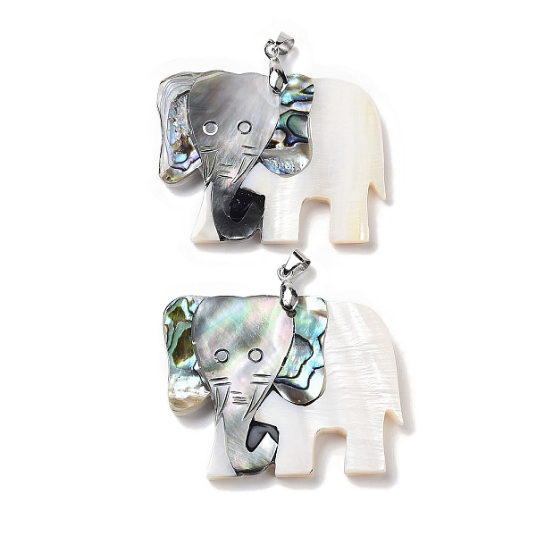 PandaHall Natural Paua Shell & Black Lip Shell & White Shell Pendants, Elephant Charms with Stainless Steel Color Tone Stainless Steel Snap...
PandaHall Natural Paua Shell & Black Lip Shell & White Shell Pendants, Elephant Charms with Stainless Steel Color Tone Stainless Steel Snap...