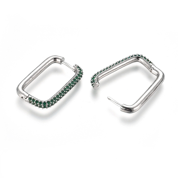 PandaHall Brass Micro Pave Cubic Zirconia Huggie Hoop Earrings, Rectangle, Platinum, Mixed Color, 29.5x19.5x3.5mm, Pin: 1mm Cubic Zirconia..., Multicolor
PandaHall Brass Micro Pave Cubic Zirconia Huggie Hoop Earrings, Rectangle, Platinum, Mixed Color, 29.5x19.5x3.5mm, Pin: 1mm Cubic Zirconia..., Multicolor