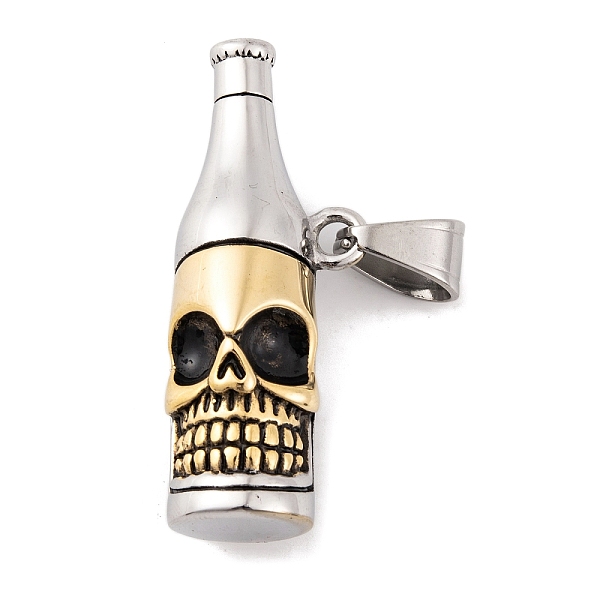 PandaHall 304 Stainless Steel Pendants, Skull Bottle Charm, Mixed Color, 44x17x14.5mm, Hole: 6.5x10mm 304 Stainless Steel Bottle
PandaHall 304 Stainless Steel Pendants, Skull Bottle Charm, Mixed Color, 44x17x14.5mm, Hole: 6.5x10mm 304 Stainless Steel Bottle
