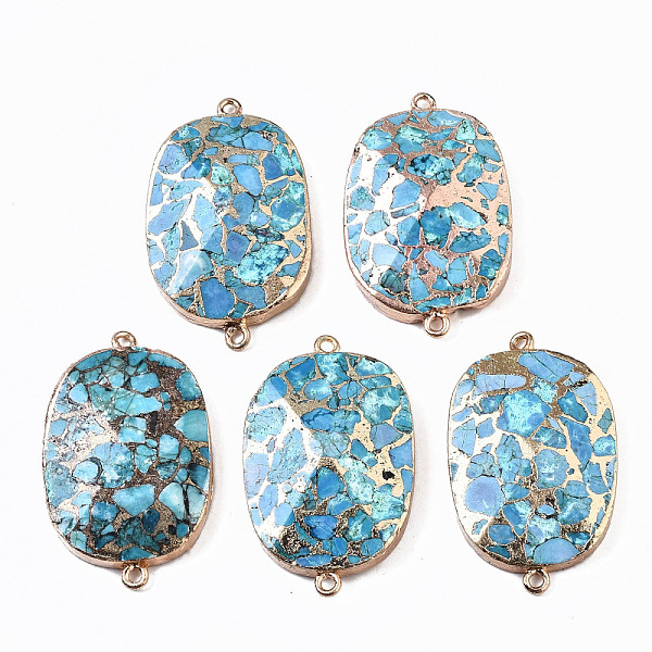 PandaHall Synthetic Turquoise Links Connectors, with Edge Light Gold Plated Iron Findings, Oval, 40~42x24.5x6~7mm, Hole: 1.8mm Synthetic...
PandaHall Synthetic Turquoise Links Connectors, with Edge Light Gold Plated Iron Findings, Oval, 40~42x24.5x6~7mm, Hole: 1.8mm Synthetic...
