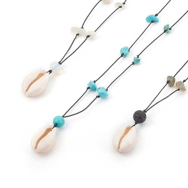 PandaHall Natural & Synthetic Mixed Gemstone Necklaces, with Cowrie Shell Beads and Nylon Thread Cord, 16.4~16.7 inch(41.8~42.4cm) Mixed..., Multicolor
PandaHall Natural & Synthetic Mixed Gemstone Necklaces, with Cowrie Shell Beads and Nylon Thread Cord, 16.4~16.7 inch(41.8~42.4cm) Mixed..., Multicolor