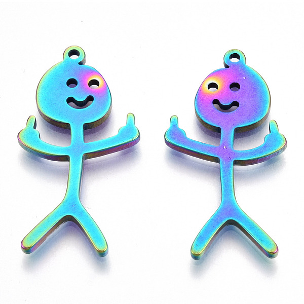 PandaHall 201 Stainless Steel Pendants, Human Charm, Rainbow Color, 32.5x17x1.5mm, Hole: 1.4mm 201 Stainless Steel Human
PandaHall 201 Stainless Steel Pendants, Human Charm, Rainbow Color, 32.5x17x1.5mm, Hole: 1.4mm 201 Stainless Steel Human