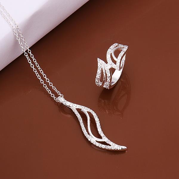 PandaHall Silver Color Plated Brass Cubic Zirconia Wedding Party Jewelry Sets, Leaf Pendant Necklaces and Rings, 18 inch, Size 8(18mm) Cubic...
PandaHall Silver Color Plated Brass Cubic Zirconia Wedding Party Jewelry Sets, Leaf Pendant Necklaces and Rings, 18 inch, Size 8(18mm) Cubic...