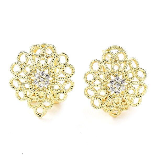 PandaHall Flower Brass Micro Pave Cubic Zirconia Stud Earrings Finding, with Horizontal Loops, Cadmium Free & Lead Free, Real 18K Gold..., Clear
PandaHall Flower Brass Micro Pave Cubic Zirconia Stud Earrings Finding, with Horizontal Loops, Cadmium Free & Lead Free, Real 18K Gold..., Clear
