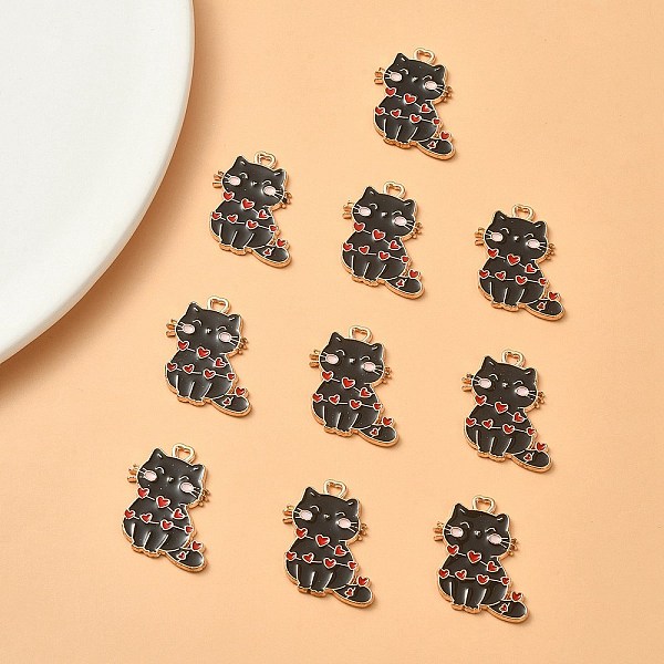 PandaHall Alloy Enamel Pendants, Light Gold, Cat with Heart Charm, Black, 20x18x1.5mm, Hole: 1.5x2mm Alloy+Enamel Cat Shape Black
PandaHall Alloy Enamel Pendants, Light Gold, Cat with Heart Charm, Black, 20x18x1.5mm, Hole: 1.5x2mm Alloy+Enamel Cat Shape Black