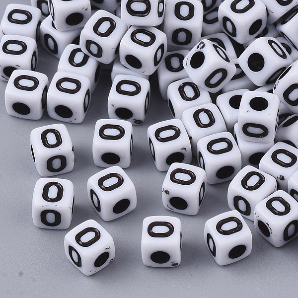 PandaHall White Opaque Acrylic Beads, Horizontal Hole, Cube with Black Alphabet, Letter.O, 4~5x4~5x4~5mm, Hole: 1.8mm, about 240pcs/20g...
PandaHall White Opaque Acrylic Beads, Horizontal Hole, Cube with Black Alphabet, Letter.O, 4~5x4~5x4~5mm, Hole: 1.8mm, about 240pcs/20g...