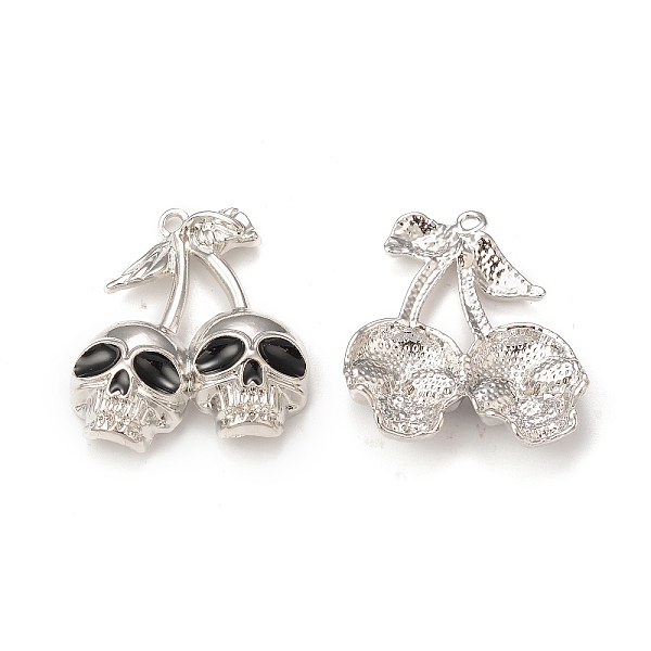 PandaHall Rack Plating Alloy Enamel Pendants, Cherry with Skull Charm, Platinum, 31.5x27.5x5.5mm, Hole: 1.8mm Alloy+Enamel Skull Black
PandaHall Rack Plating Alloy Enamel Pendants, Cherry with Skull Charm, Platinum, 31.5x27.5x5.5mm, Hole: 1.8mm Alloy+Enamel Skull Black