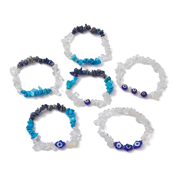 PandaHall 6Pcs 6 Style Natural & Synthetic Mixed Gemstone Stretch Bracelets Set, Lampwork Hamsa Hand & Evil Eye Stackable Bracelets, Inner..., Multicolor
PandaHall 6Pcs 6 Style Natural & Synthetic Mixed Gemstone Stretch Bracelets Set, Lampwork Hamsa Hand & Evil Eye Stackable Bracelets, Inner..., Multicolor