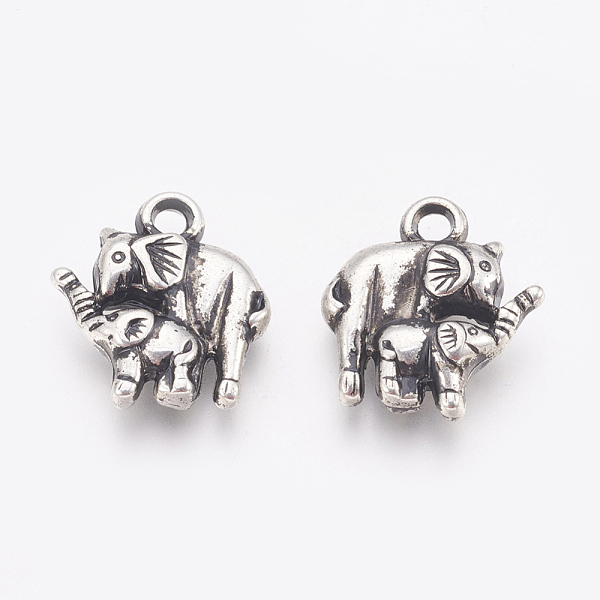 PandaHall CCB Plastic Animal Pendants, Two Elephants, Antique Silver, 23.5x21.5x7mm, Hole: 3mm Plastic Elephant
PandaHall CCB Plastic Animal Pendants, Two Elephants, Antique Silver, 23.5x21.5x7mm, Hole: 3mm Plastic Elephant