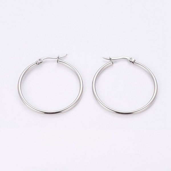 PandaHall 304 Stainless Steel Hoop Earrings, Ring, Stainless Steel Color, 30x2mm, Pin: 1x0.6mm, Inner Diameter: 26mm 304 Stainless Steel...
PandaHall 304 Stainless Steel Hoop Earrings, Ring, Stainless Steel Color, 30x2mm, Pin: 1x0.6mm, Inner Diameter: 26mm 304 Stainless Steel...