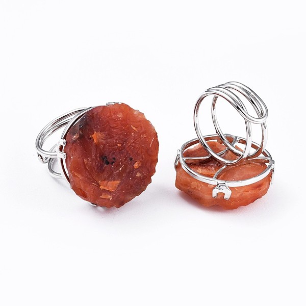 PandaHall Adjustable Natural Rough Raw Carnelian Finger Rings, with Brass Findings, Nuggets, Platinum, Size 8~9, 18~19.5mm Carnelian Red
PandaHall Adjustable Natural Rough Raw Carnelian Finger Rings, with Brass Findings, Nuggets, Platinum, Size 8~9, 18~19.5mm Carnelian Red