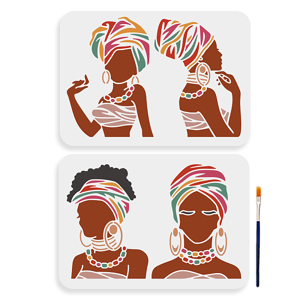 PandaHall MAYJOYDIY US 1 Set PET Hollow Out Drawing Painting Stencils, for DIY Scrapbook, Photo Album, with 1Pc Art Paint Brushes, Human...
PandaHall MAYJOYDIY US 1 Set PET Hollow Out Drawing Painting Stencils, for DIY Scrapbook, Photo Album, with 1Pc Art Paint Brushes, Human...