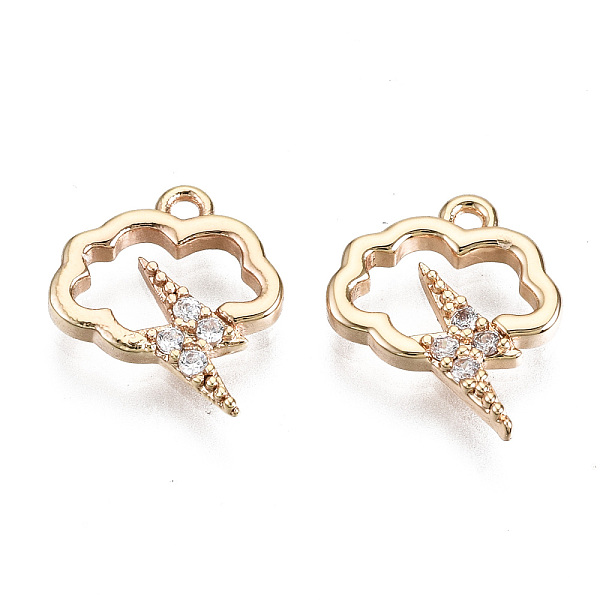 PandaHall Brass Micro Pave Clear Cubic Zirconia Charms, Nickel Free, Lightning with Cloud, Real 18K Gold Plated, 11x10x1.5mm, Hole: 1mm...
PandaHall Brass Micro Pave Clear Cubic Zirconia Charms, Nickel Free, Lightning with Cloud, Real 18K Gold Plated, 11x10x1.5mm, Hole: 1mm...
