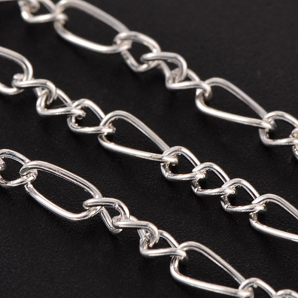 PandaHall Iron Handmade Chains Figaro Chains Mother-Son Chains, Unwelded, with Spool, Silver Color Plated, Mother Link: 3x7mm, 1mm thick...
PandaHall Iron Handmade Chains Figaro Chains Mother-Son Chains, Unwelded, with Spool, Silver Color Plated, Mother Link: 3x7mm, 1mm thick...
