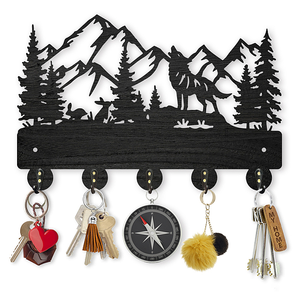 PandaHall Wood & Iron Wall Mounted Hook Hangers, Decorative Organizer Rack, with 2Pcs Screws, 5 Hooks for Bag Clothes Key Scarf Hanging..., Black
PandaHall Wood & Iron Wall Mounted Hook Hangers, Decorative Organizer Rack, with 2Pcs Screws, 5 Hooks for Bag Clothes Key Scarf Hanging..., Black