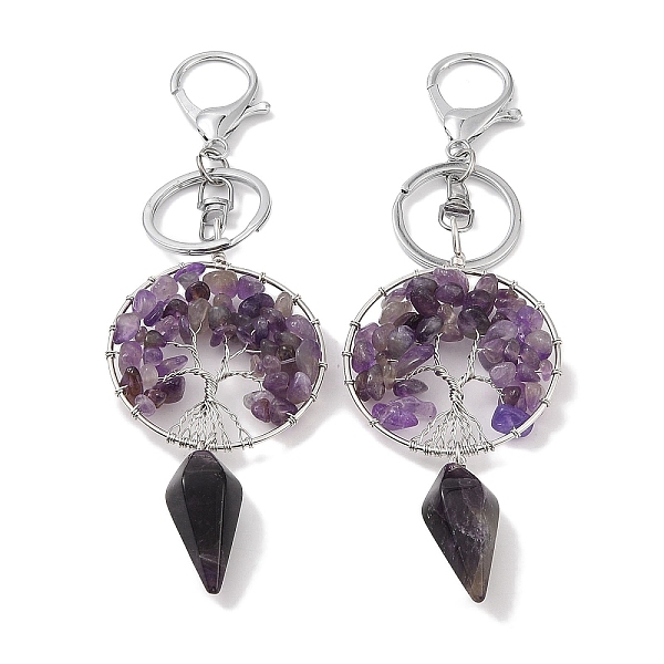 PandaHall Natural Amethyst Keychain, with Platinum Brass & Iron Findings, Long-Lasting Plated, Lead Free & Cadmium Free, Flat Round with...
PandaHall Natural Amethyst Keychain, with Platinum Brass & Iron Findings, Long-Lasting Plated, Lead Free & Cadmium Free, Flat Round with...