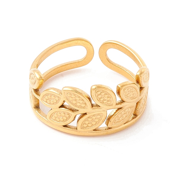 PandaHall Ion Plating(IP) 304 Stainless Steel Cuff Ring, Leaf, Golden, US Size 6 1/4(16.7mm) 304 Stainless Steel
PandaHall Ion Plating(IP) 304 Stainless Steel Cuff Ring, Leaf, Golden, US Size 6 1/4(16.7mm) 304 Stainless Steel